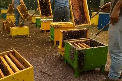 Panen madu murni Rebepal dari peternak lokal